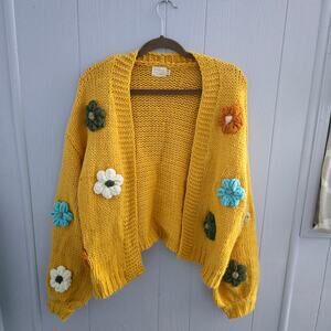 Dreamers by Debut Crochet Flower Cardigan M/L – Grannycore, Coquette, Boho